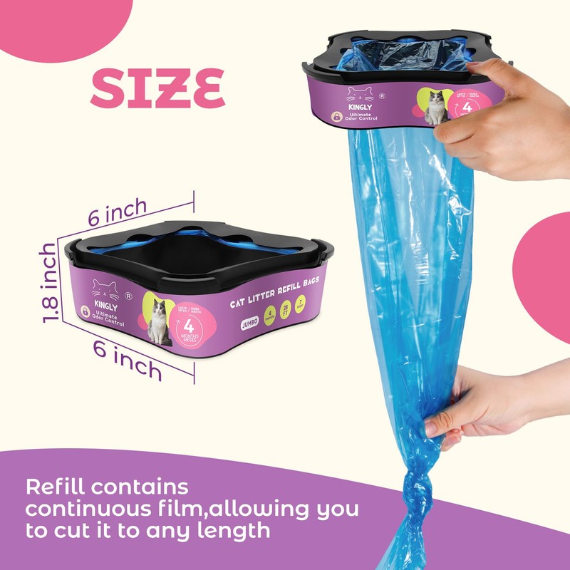 Premium Cat Litter Refill Bags |Jumbo 28FT 2-Pack | Lasts