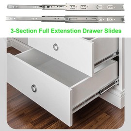 Hitess 5 Pairs of 14 Inch Full Extension Ball Bearing Side Mount Cabinet Drawer Slides,85 LB Load Capacity with Rear Mounting Brackets
