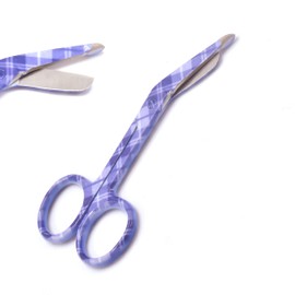 ODONTOMED2011 Heavy Duty Nurse Doctor Medical Lister Bandage Trauma Shears Scissors Premium Quality (Purple Plaids 3.5")