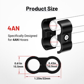 EVIL ENERGY Hose Separator Clamp,Fuel Line Mounting Clamp Aluminum Black (8, AN4)