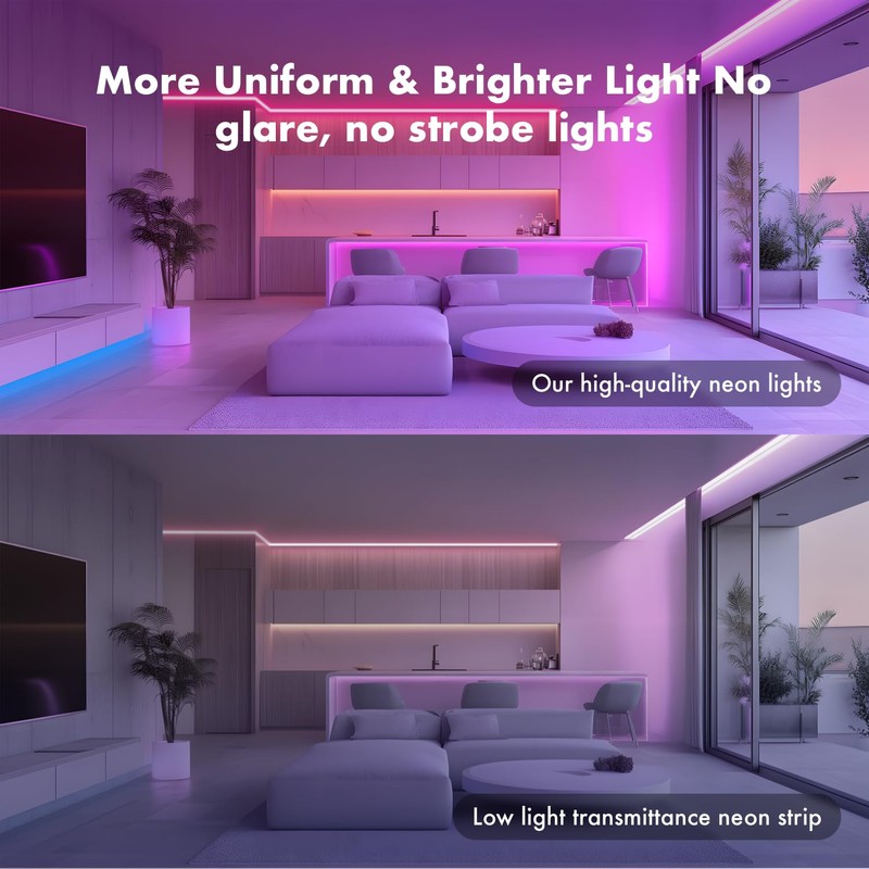 Neon Rope Lights, 50FT RGB Led Strip, Waterproof IP67, DIY