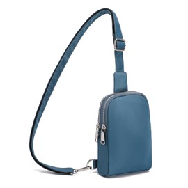 INICAT Nylon Small Crossbody Bags for Women 1L Sling Bag for Men Shoulder Bag Fanny Pack Travel Essentials(Blue)