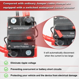 Upgrade Surge Protection Jumper Cable Clamps Compatible With Mil.waukee 18V Battery Jumper Starter, With Overcurrent Protector, Safer and Will Not Damage Your Car or Battery