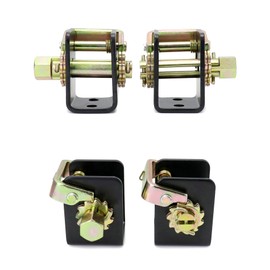 QWORK Lashing Winch, 2 Pack (1 Left, 1 Right) Lashing Truck Tie Down Winch, for 2" Webbing, Steel Bolt On Weld On Track Tie Down Tow Dolly Strap Truck Flat