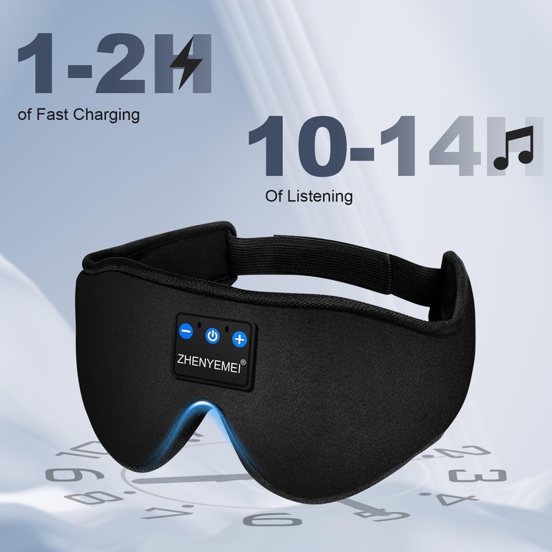Bluetooth Sleep Headphones Bluetooth Sleep Mask | 3D Eye Mask