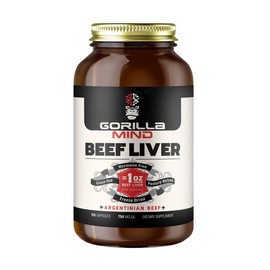 Gorilla Mind Grass-Fed Argentinian Beef Liver - Nature’s Multivitamin/Beef Liver Supplement - 120 Capsules (30 Servings)
