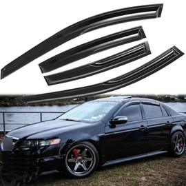 GEARZAAR For 2004-2008 05 06 07 Acura TL JDM 3D Wavy Mugen Window Vent Visors Rain Guards
