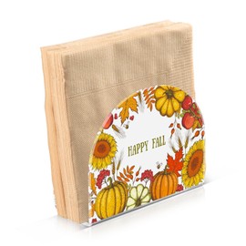 xigua Happy Fall Pumpkin Sunflower Autumn Leaves Napkin Holder for Tables – Napkin Holders for Kitchen, Table Napkin Holders, Cocktail Napkin Holder,Paper Napkins Holder