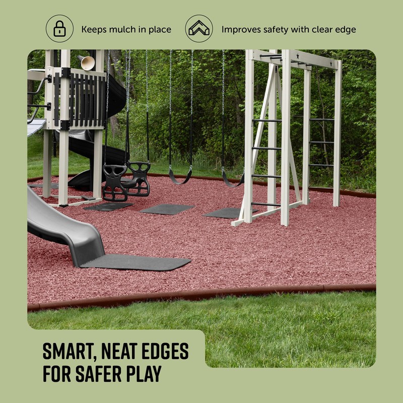 Playsafer 4' Flexible Interlocking Rubber Edging Border System for Playgrounds,