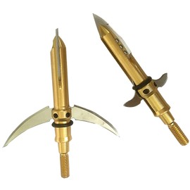 LeeMui Aluminum Universal Hunting Archery Broadheads Blades Grain Screw-in Arrow Heads Tips Portable with Cut Shock Collar