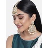 Aheli Kundan Studded Beaded Chanbali Earrings Maang Tikka Indian Traditional