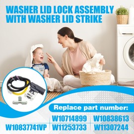 W11307244 W10682535 Washer Lid Lock Assembly and W10837741 Lid Strike Fit for maytag bravos crosley kenmore Series 110 200 500 roper whirlpool amana,Compatible with WTW5000DW1 RTW4516FW2 VAW3584GW1