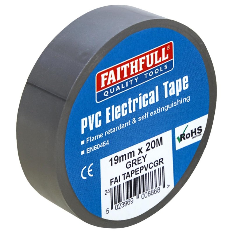 Faithfull FAITAPEPVCGR PVC Electrical Tape 19 mm x 20 m