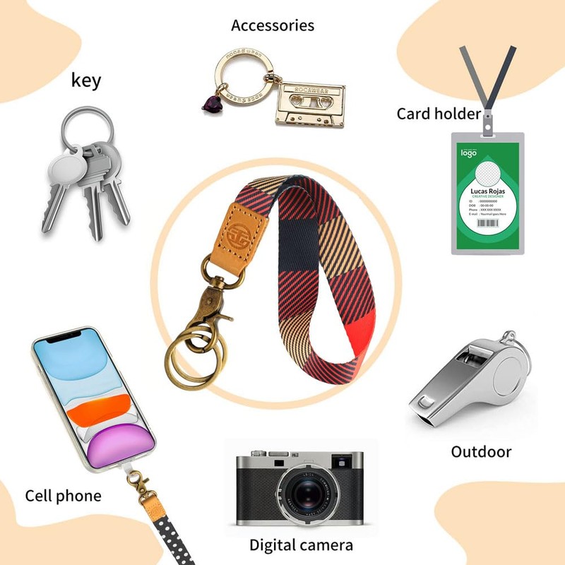 glodentai Cute Wrist Lanyard for Keys, Keychain, Wallet, Id Holder,