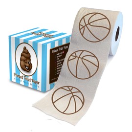 Printed TP Sports Games Printed Toilet Paper Roll - Fun Game Day Surprise Adults Women and Men Sports Gifts for Sports Themed Party Favors, Birthday Decor, Sports Prizes - 500 Sheets Basketball