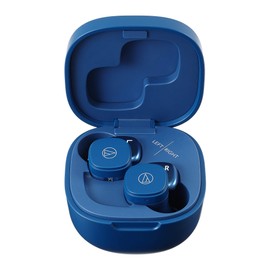 Audio-Technica ATH-SQ1TW BL Wireless Earphones, Bluetooth Compatible, Fully Wireless Earphones, Bluetooth 5.0, Rapid Charging Support, IPX4 Waterproof Standard, Up to 19.5 Hours Playback, Low Latency, Fast Pair Compatible, Multi-Pairing, Blue