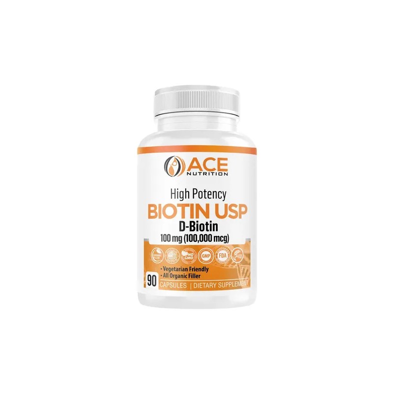 Ace Nutrition Biotina Alta Potencia Cápsulas 100,000 Mcg