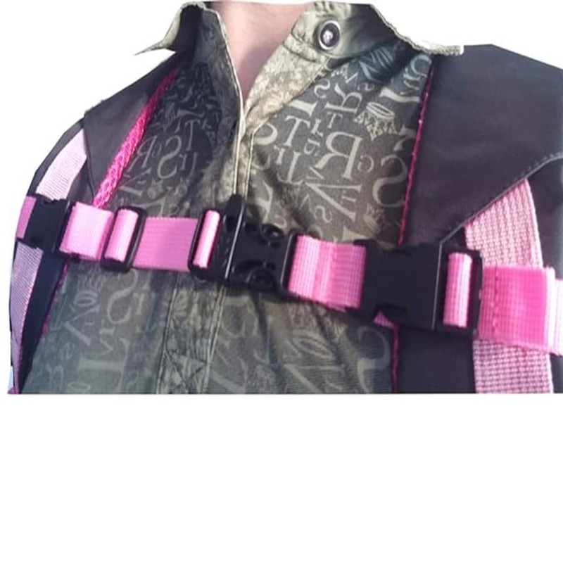 Backpack Chest Strap- Nylon - Adjustable Universal (Pink)