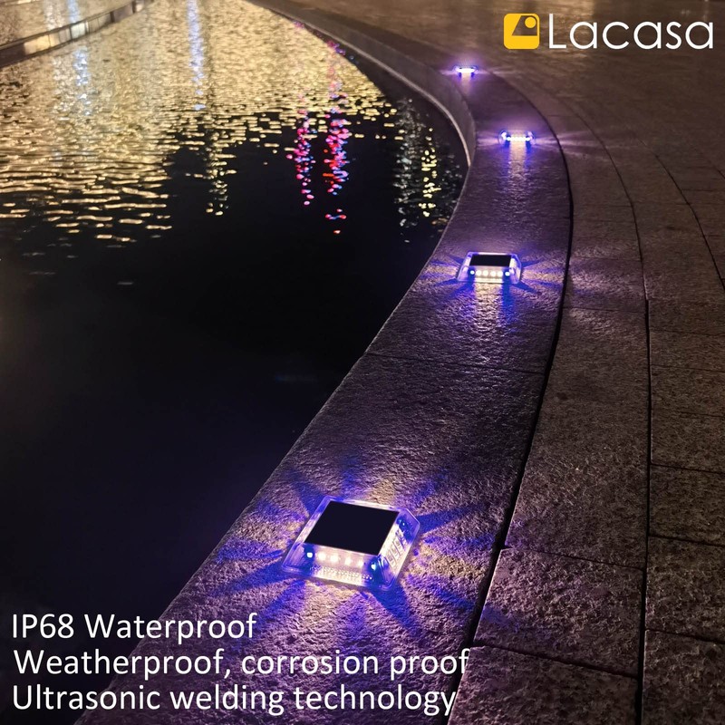 Lacasa Outdoor Solar Light, 4 Pack 30LM IP68 Waterproof Solar
