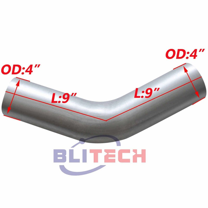 Blitech Racing 2PCS Aluminized 45 Degree Elbow 4"ODx 9" Arms