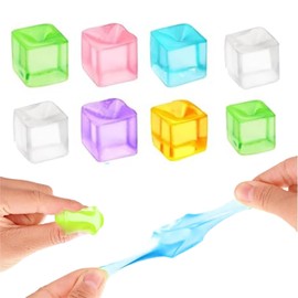 8PCS Mini Ice Cube Squeeze Toys,Squishy Ice Cube,Squishy Cubes,Sensory Jelly Cube, Transparent Cube Sensory Toys For Kids Adult,Sensory Cube Toys For Boys And Girls,Cute Cube(Random Color)