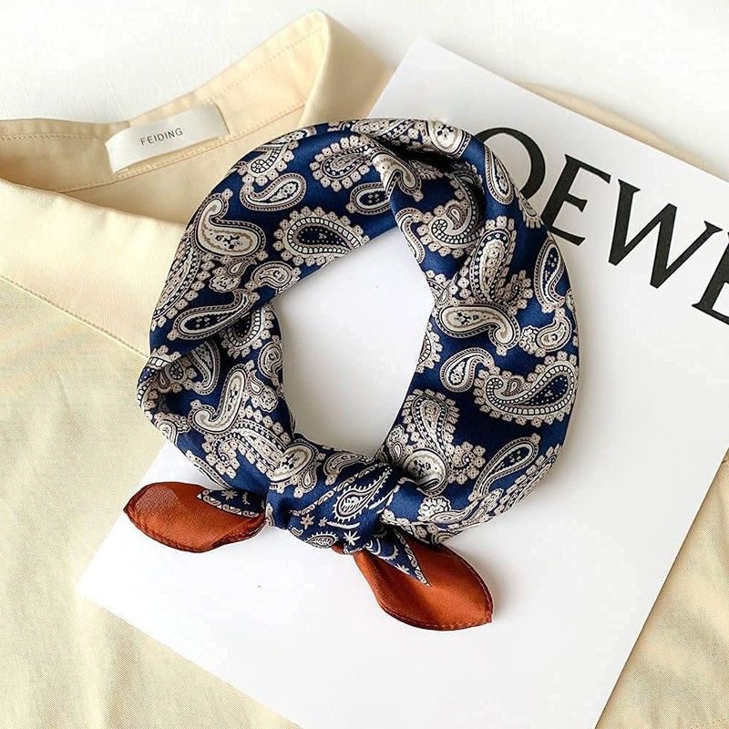 PoeticEHome 100% Real Mulberry Silk Women Small Square Neck Scarfs