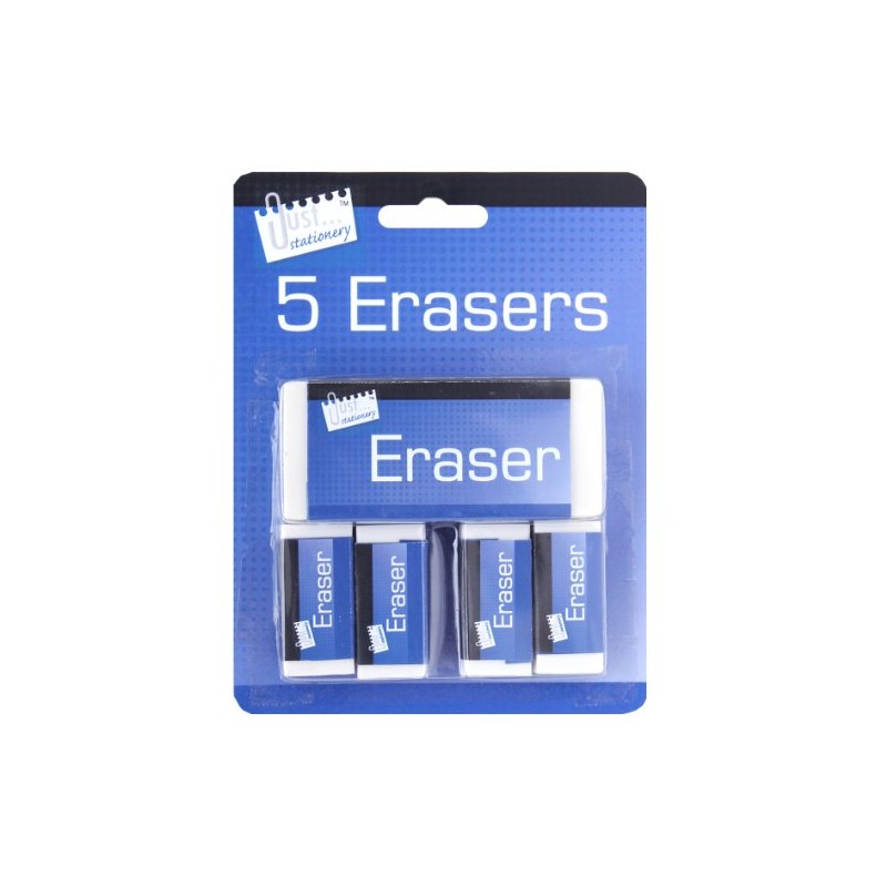 JUST STATIONERY 5 White ERASERS