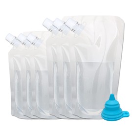 Concealable And Reusable Cruise Sneak Liquor Flask Drink Pouches Travel Drinking Alcohol Plastic Flasks bags with Funnel (8OZ-3PCS+16OZ-3PCS)