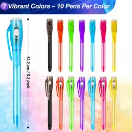 Daemson 75PCS Invisible Ink Pen with UV Light, Spy Pens, Black Light Pen