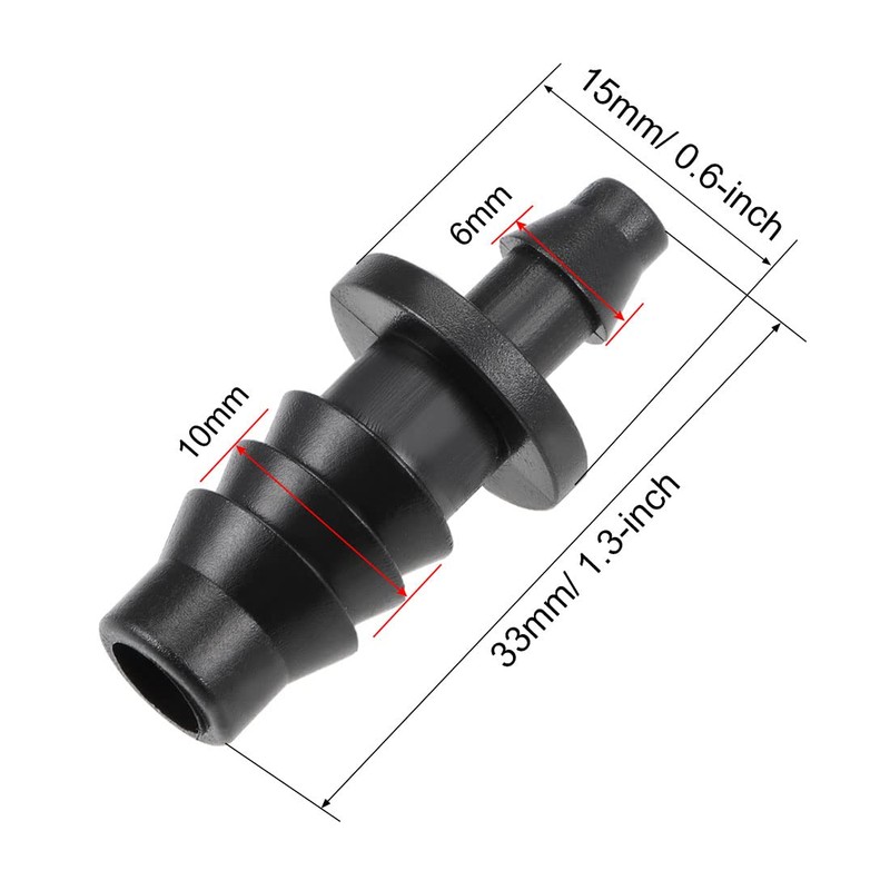 sourcing map Barb Drip Pipe Connector 4mm and 8mm Inner