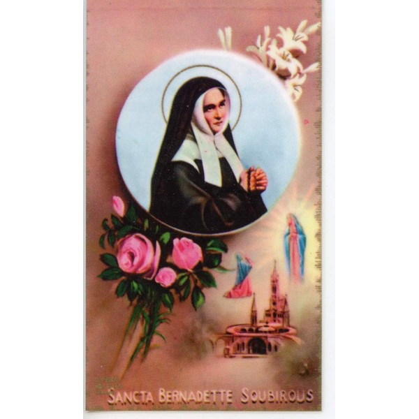 Autom co St. Bernadette holy card - laminated - Pack of 25