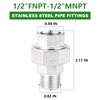 TAISHER 2PCS 304 Stainless Steel Union，1/2" NPT Male x 1/2"