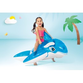 INTEX Lil' Whale Inflatable Pool Float: Animal Pool Toy for Kids – 2 Heavy-Duty Handles – 88lb Weight Capacity – 60" x 45" – for Ages 3+