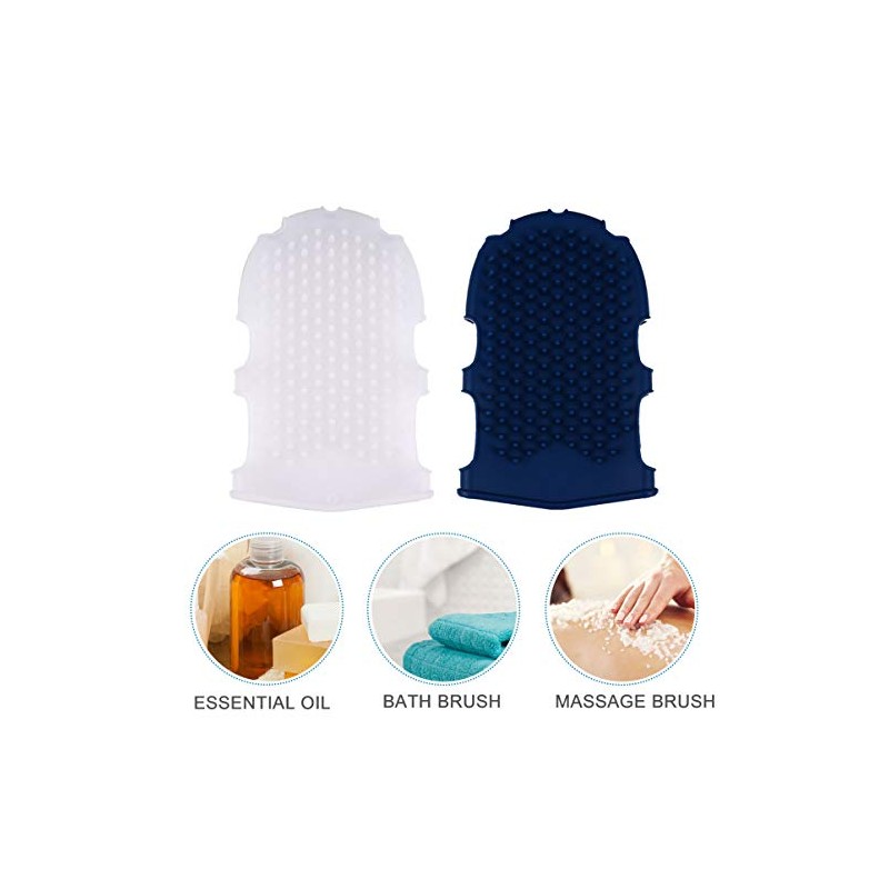 Coheali Guantes Silicona Baño Cepillos Masaje Hombres Mujeres Color Azar