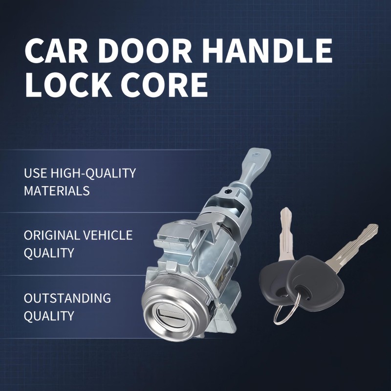 Left Driver Door Lock Cylinder 2 Keys, Compatible with 2014-2018