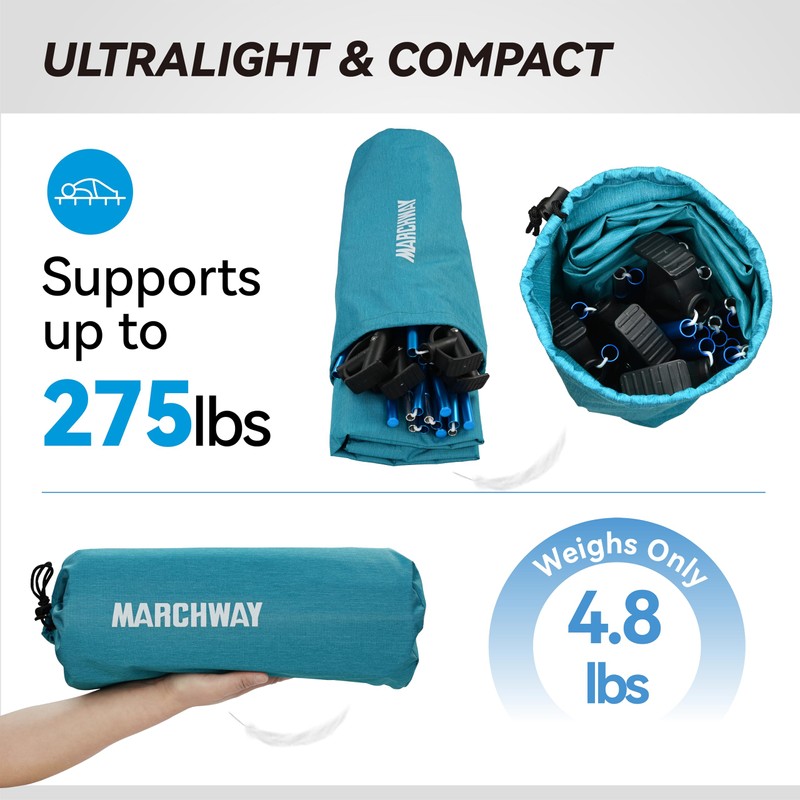 MARCHWAY Ultralight Folding Tent Camping Cot Bed, Portable Compact for