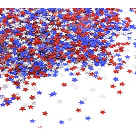 Penta Angel 3 Pack Star Sequin Confetti Holographic Metallic Foil Patriotic Table Confetti for 4th of July Independence Day Patriotic Birthday Weeding Party Decoration