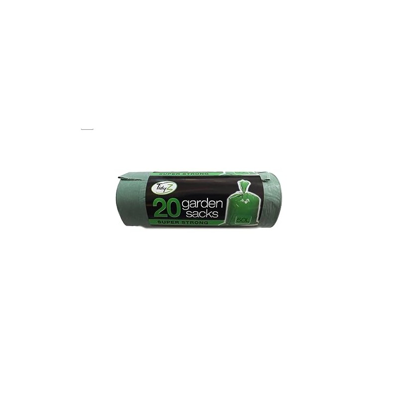 Tidyz Garden Sacks Rubbish Bags - Green Heavy Duty 50