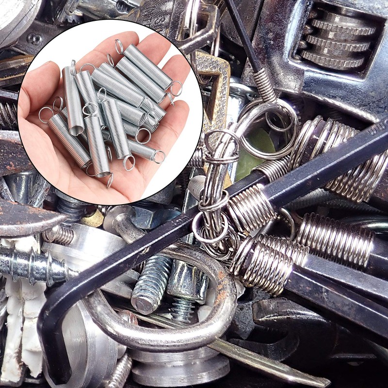 200 Piece Spring Assortment Set Kit, Tension Springs, Swing Springs,
