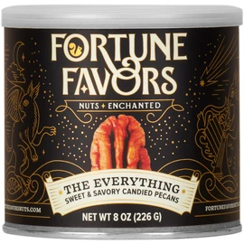 Fortune Favors Candied Pecans, Sweet and Salty Snack, Hand Crafted in Small Batches, USA-Grown (8oz, Everything)