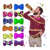 Lecute 40 Moños Neon Fiesta Batucada Corbata Pvc Hora Loca
