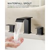 FORIOUS Bathroom Faucets 3 Hole,Matte Black 8 Inch Widespread Bathroom