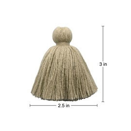 4 PCS Khaki Tassels for Crafts, Handmade Hanging for Pillow Decor, Blanket Decoration Tassels, NO Hanging Rope for Tassel Garland (8cm/3.15 inch)