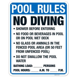Sigo Signs, Florida Pool Rules Sign, Complies with State of Florida Pool Safety Code, 24x30 Inches, 55 mil Thick HDPS (high Density polystyrene), Made in USA