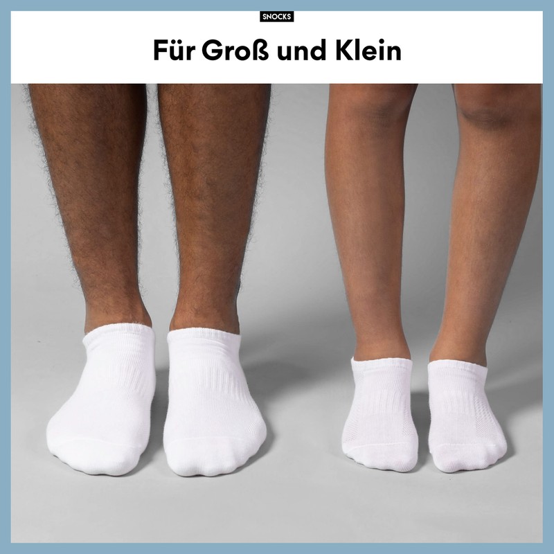 Snocks Unisex Trainer Socks Ankle Kids, 6x White, 31 -