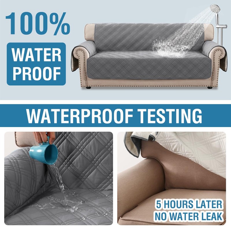 H.VERSAILTEX 100% Waterproof Couch Covers for 3 Cushion Couch Sofa