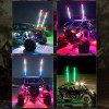 MAYELLO Pair Spiral Whip Lights LED RGB Dancing Light W/Flag