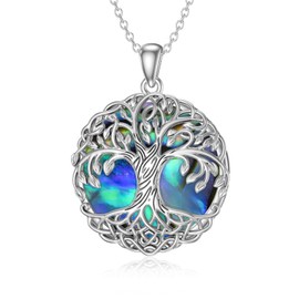 PROESS Tree of Life Necklace 925 Sterling Silver Celtic Knot Tree of Life Pendant Necklace Jewelry Gifts for Women Men Birthday Christmas