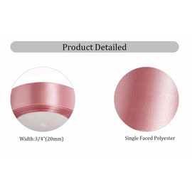 Gift Ribbon Rose Gold 20 mm Wide, 23 Metres Satin Ribbon Rose Pink Gift Ribbons Fabric Ribbon Decorative Ribbon for Gift Wrapping, Crafts, Birthday and Wedding Decoration