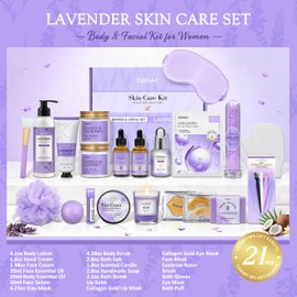 Gifts for Women, Spa Gifts Basket for Women, 21pcs Lavender Skin Care Set